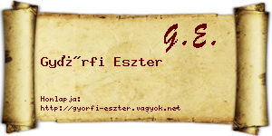 Győrfi Eszter névjegykártya